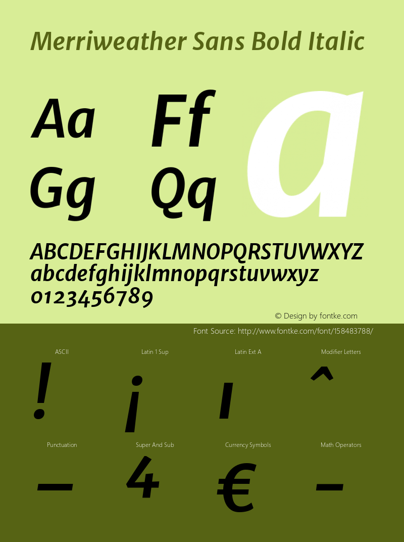 Merriweather Sans Bold Italic Version 1.006; ttfautohint (v1.4.1) -l 6 -r 50 -G 0 -x 11 -H 220 -D latn -f none -w 