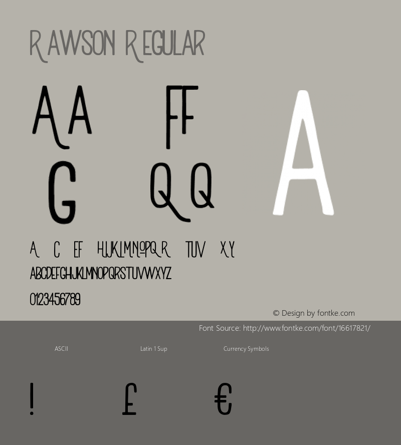 Rawson Regular Version 1.000;PS 001.000;hotconv 1.0.70;makeotf.lib2.5.58329图片样张