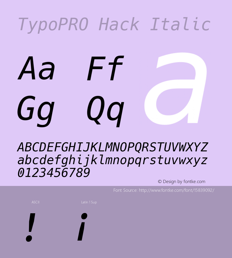 TypoPRO Hack Italic Version 2.015图片样张