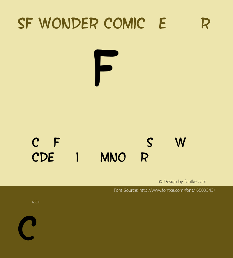 SF Wonder Comic Regular ver 1.0; 2000. Freeware.图片样张