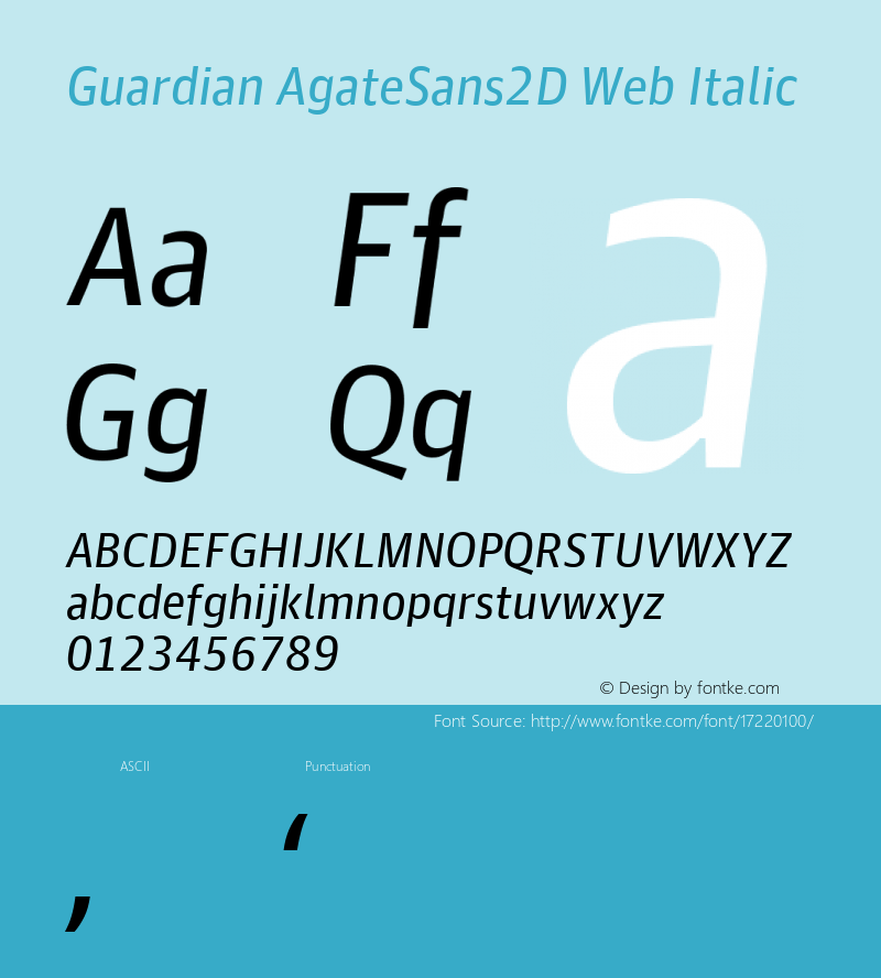Guardian AgateSans2D Web Italic Version 001.002 2011图片样张