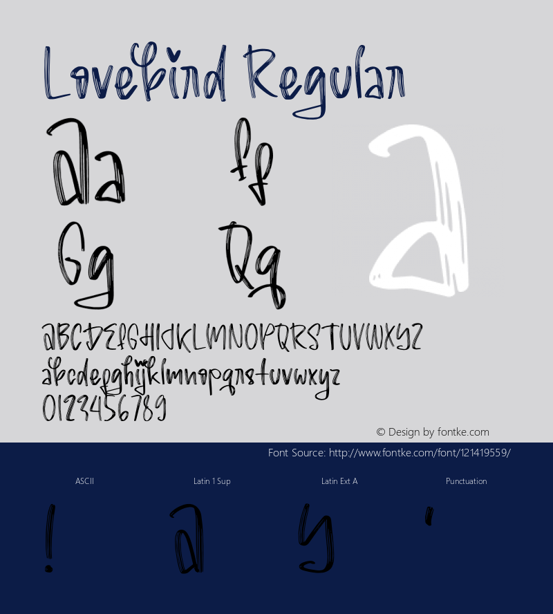 Lovebird Version 1.001;Fontself Maker 3.5.4图片样张