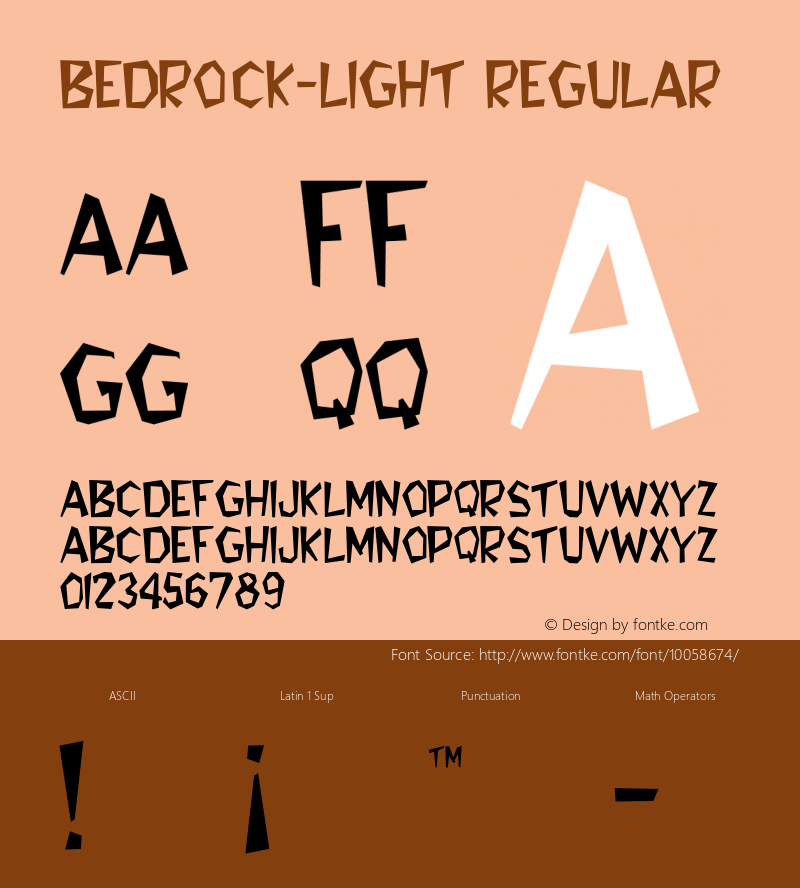 Bedrock-Light Regular Converted from C:\TTFONTS\BEDROCK.TF1 by ALLTYPE图片样张