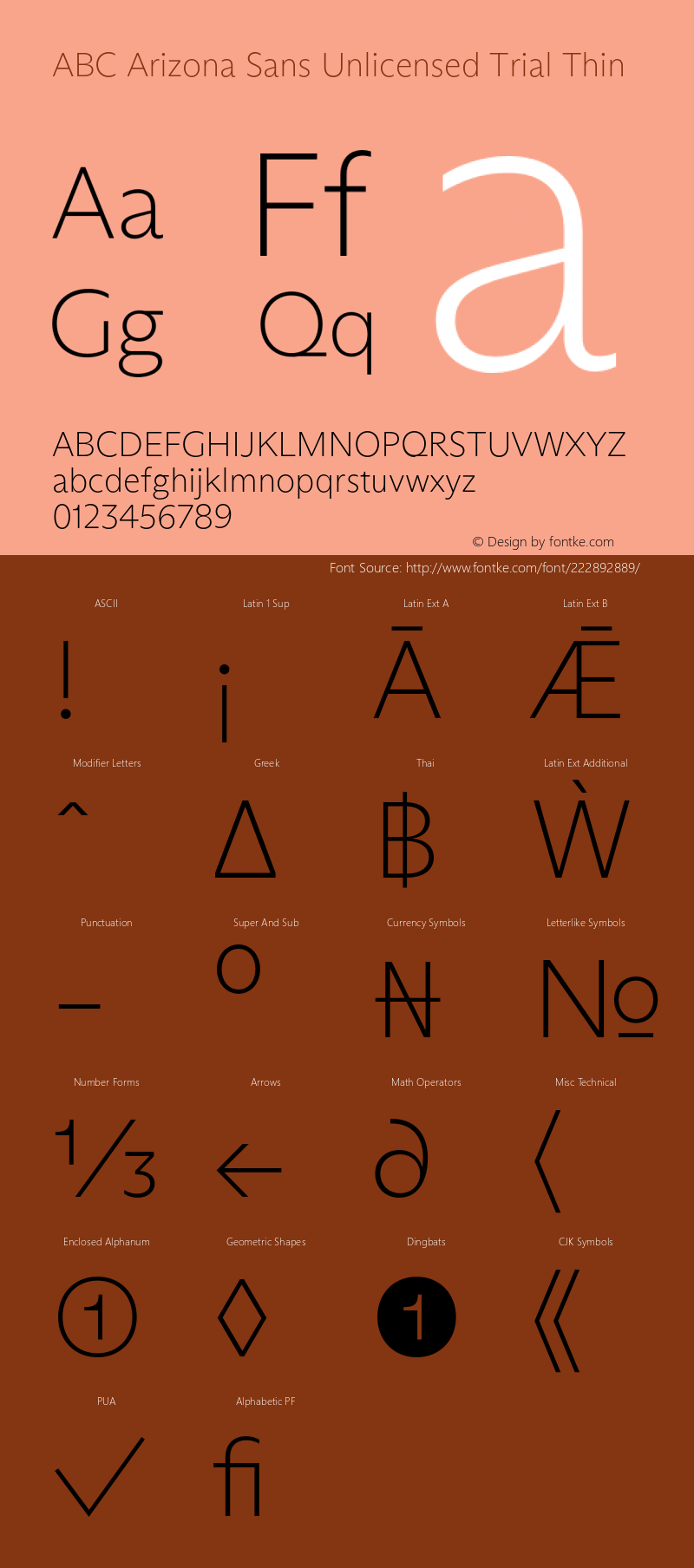 ABC Arizona Sans Unlicensed Trial Thin Version 1.000;Unlicensed Trial图片样张