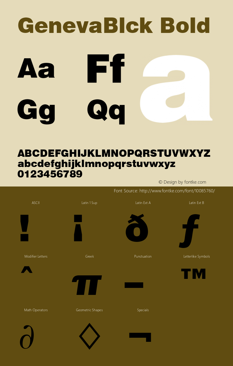 GenevaBlck Bold Font Version 2.6; Converter Version 1.10图片样张