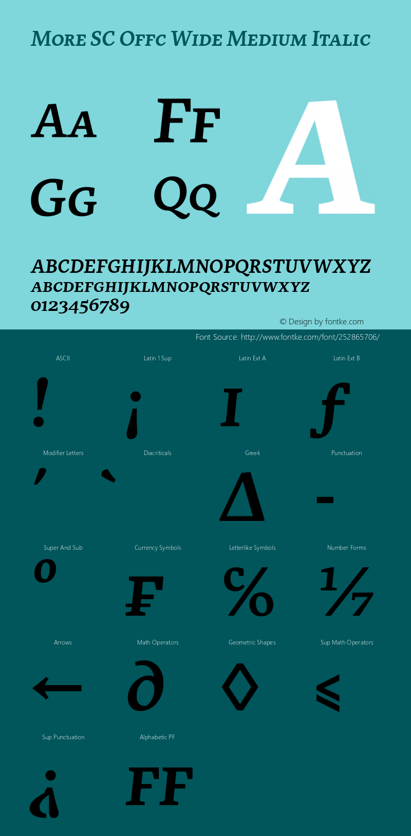 More SC Offc Wide Medium Italic Version 7.504; 2010; Build 1020图片样张