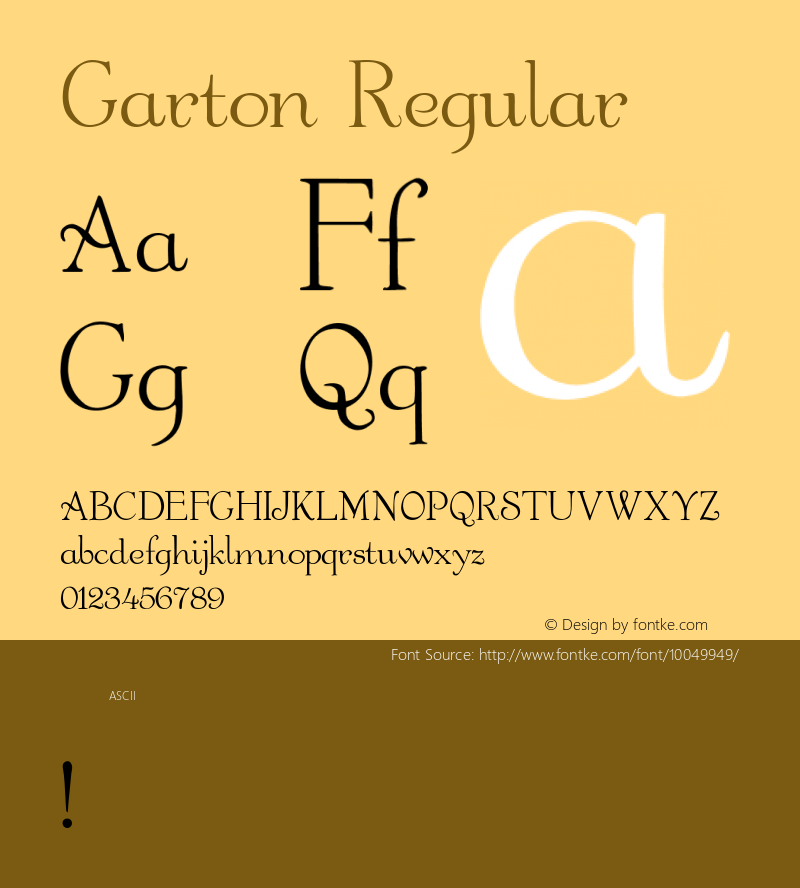 Garton Regular -------------- d:\aff09\GARTON.FF1 ----------图片样张