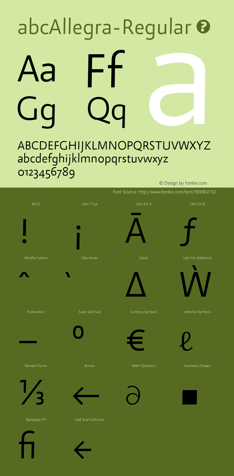 ☞abcAllegra-Regular Version 1.028;PS 001.028;hotconv 1.0.88;makeotf.lib2.5.64775;com.myfonts.easy.abc-litera.abc-allegra.regular.wfkit2.version.4xHC图片样张