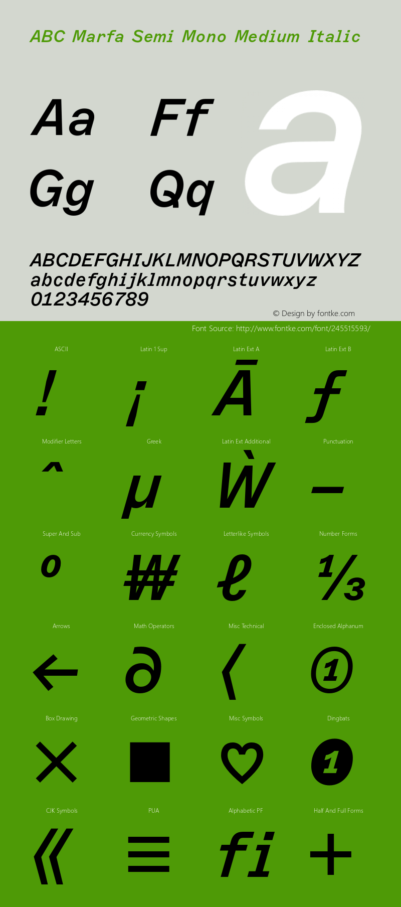 ABC Marfa Semi Mono Medium Italic Version 2.000图片样张