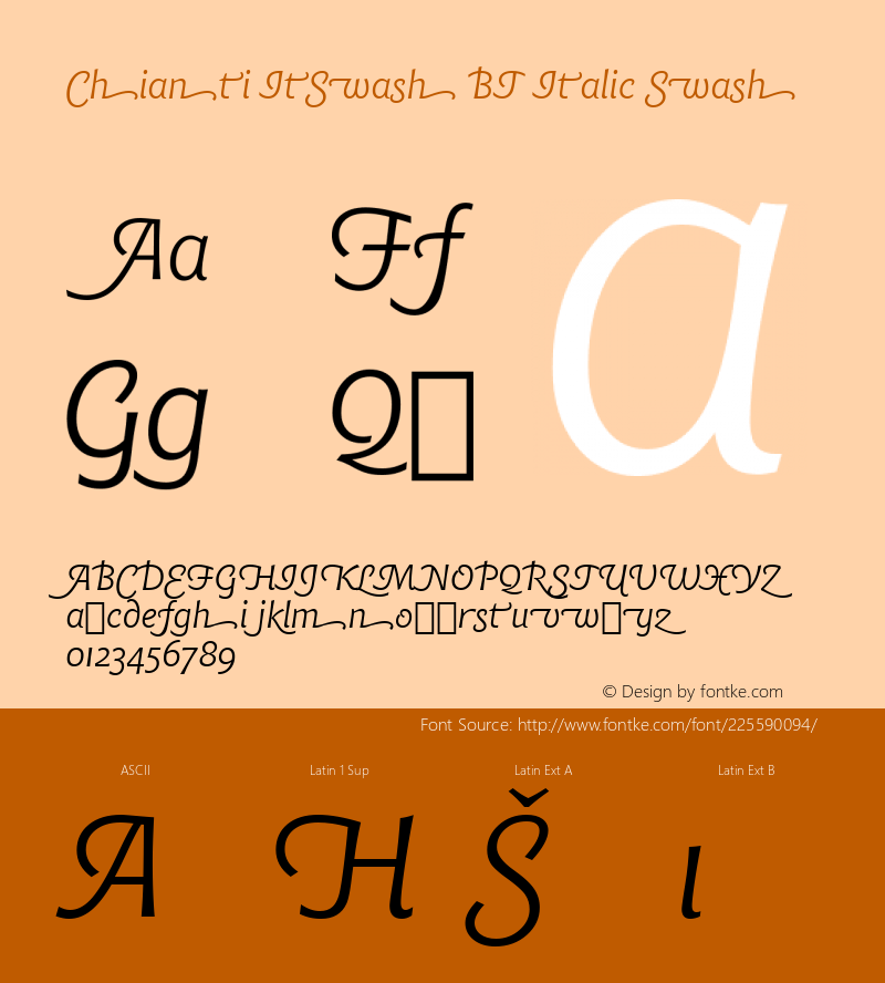 Chianti ItSwash BT Italic Swash Version 1.01 emb4-OT图片样张