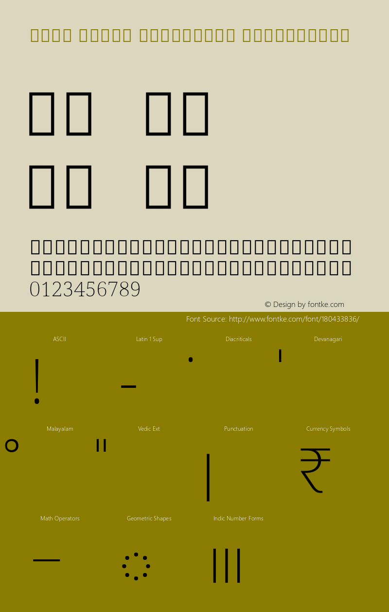 Noto Serif Malayalam ExtraLight Version 2.001; ttfautohint (v1.8.4) -l 8 -r 50 -G 200 -x 14 -D mlym -f none -a qsq -X 