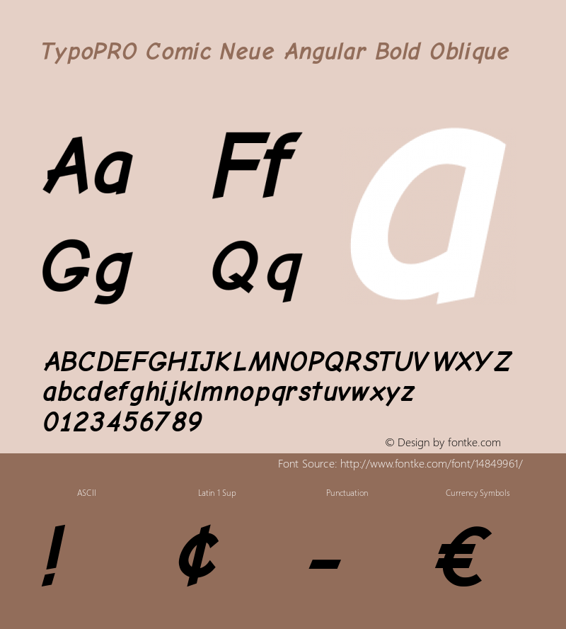 TypoPRO Comic Neue Angular Bold Oblique Version 1.000图片样张