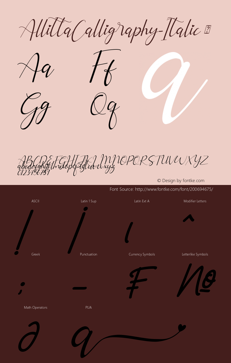 ☞Allitta Calligraphy Italic Version 1.00;June 3, 2020;FontCreator 11.5.0.2430 32-bit; ttfautohint (v1.5);com.myfonts.easy.aen-creative-studio.allitta-calligraphy.italic.wfkit2.version.5wL7图片样张