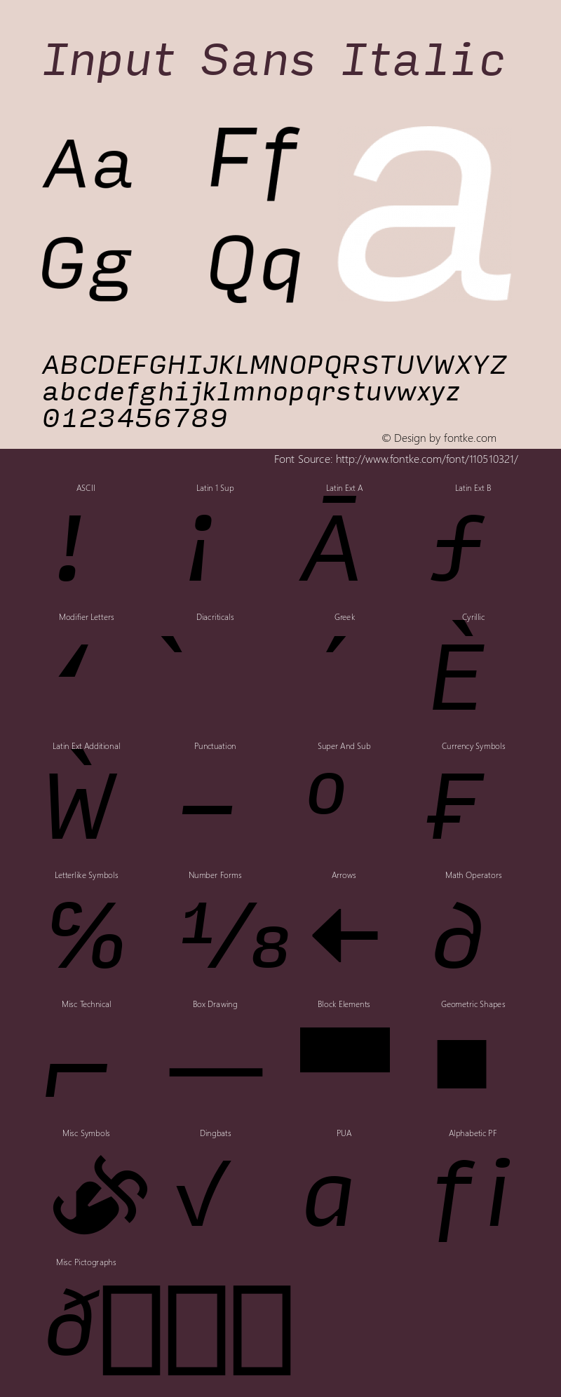 InputSans Italic Version 0.000;PS 0.0;hotconv 1.0.72;makeotf.lib2.5.5900图片样张