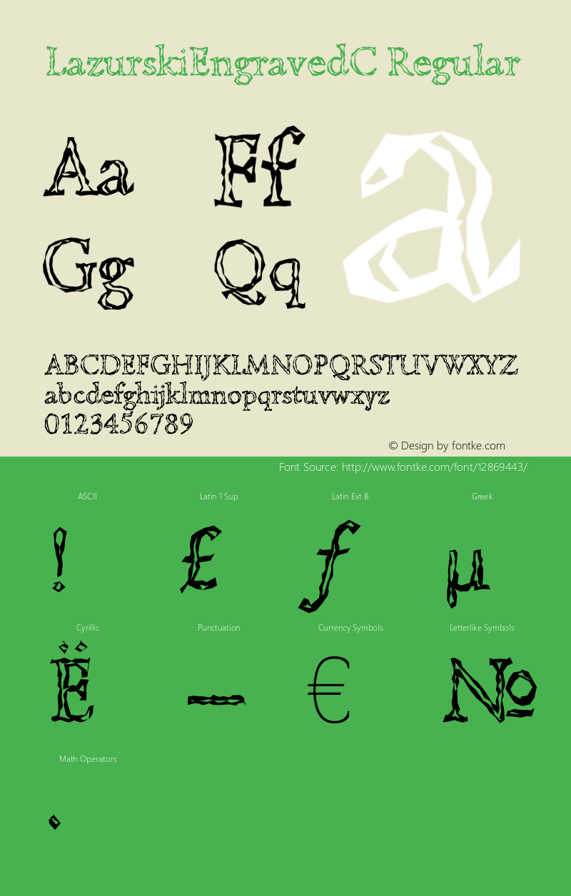 LazurskiEngravedC Regular OTF 1.0;PS 001.000;Core 116;AOCW 1.0 161图片样张