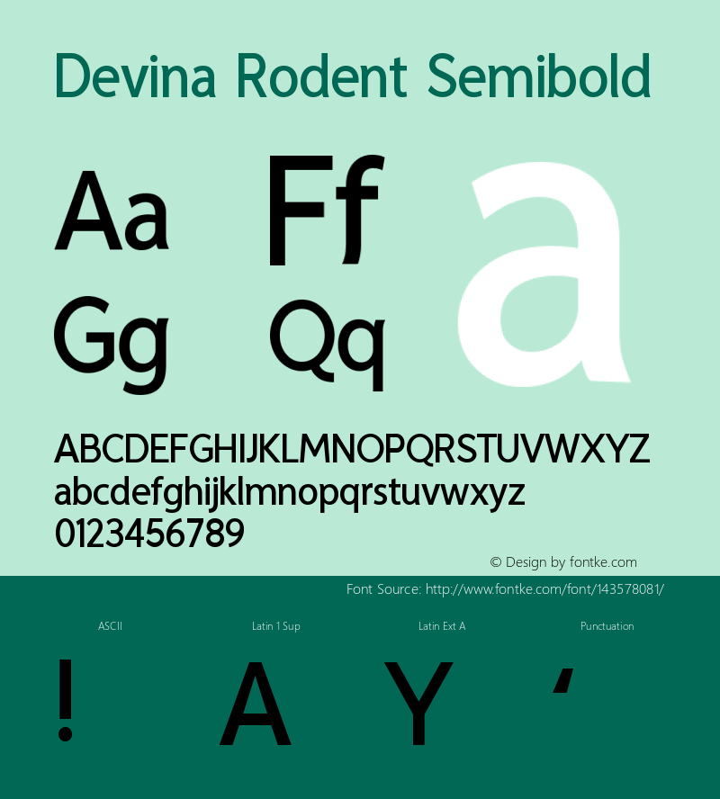 Devina Rodent Semibold Version 1.002;Fontself Maker 3.5.4图片样张