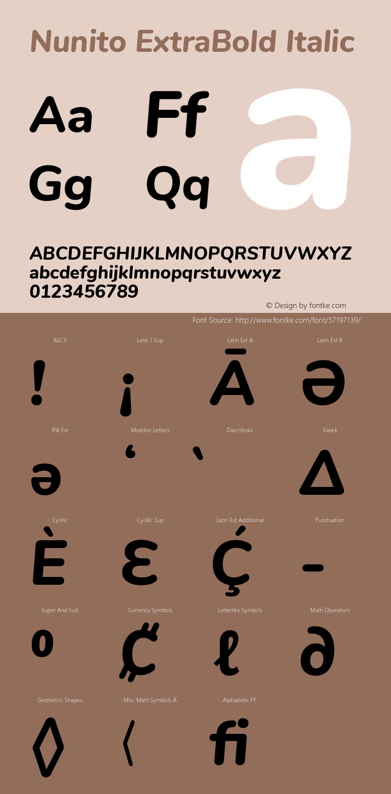 Nunito ExtraBold Italic Version 3.504图片样张