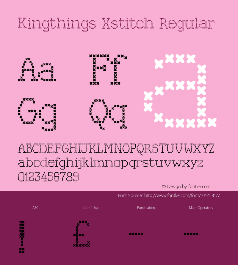 Kingthings Xstitch Regular Version 1.0 January 2004图片样张