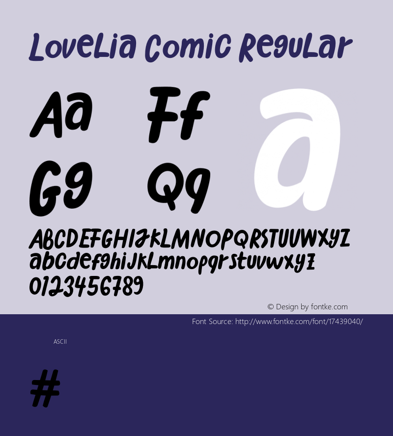 Lovelia Comic Regular Version 1.000;PS 001.000;hotconv 1.0.88;makeotf.lib2.5.64775图片样张