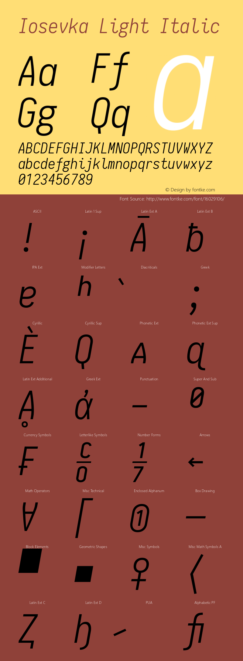 Iosevka Light Italic 1.5.3; ttfautohint (v1.4.1)图片样张