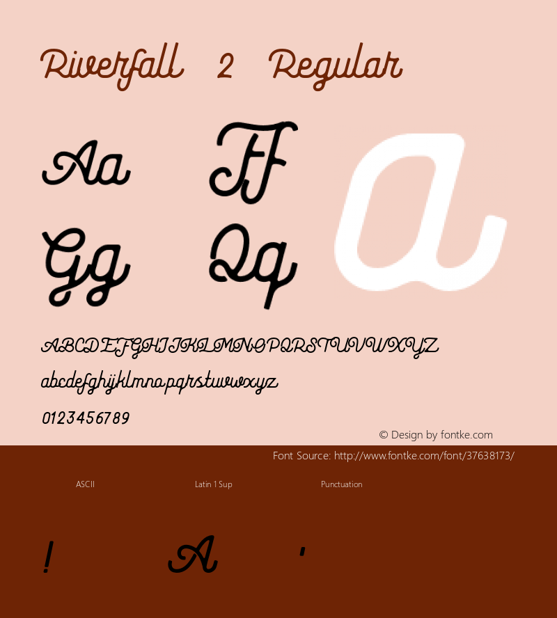 Riverfall2-Regular Version 1.002;Fontself Maker 3.2.2;YWFTv17图片样张