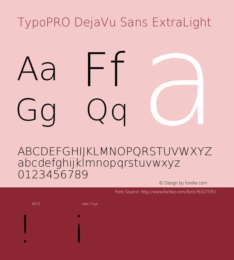 TypoPRO DejaVu Sans ExtraLight Version 2.34图片样张