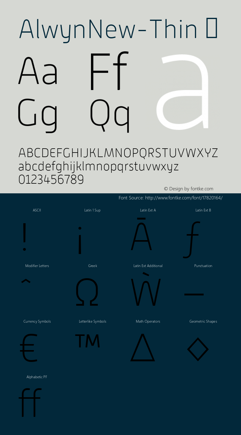 AlwynNew-Thin ☞ Version 5.000;com.myfonts.moretype.alwyn-new.thin.wfkit2.3ugJ图片样张