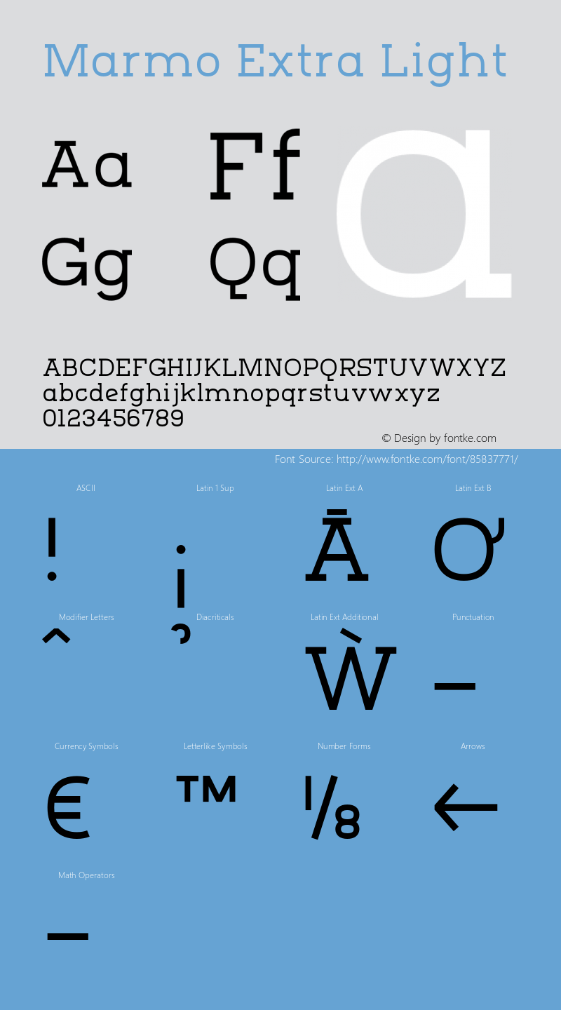 Marmo Extra Light Version 1.000;PS 001.000;hotconv 1.0.70;makeotf.lib2.5.58329图片样张
