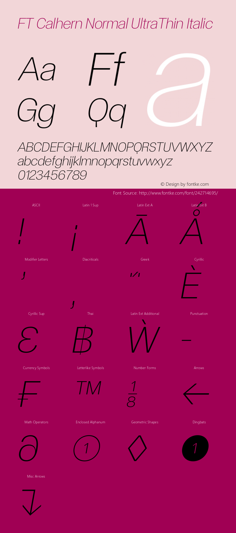 FT Calhern Normal UltraThin Italic Version 1.001 (2023-01-31) | web-otf图片样张