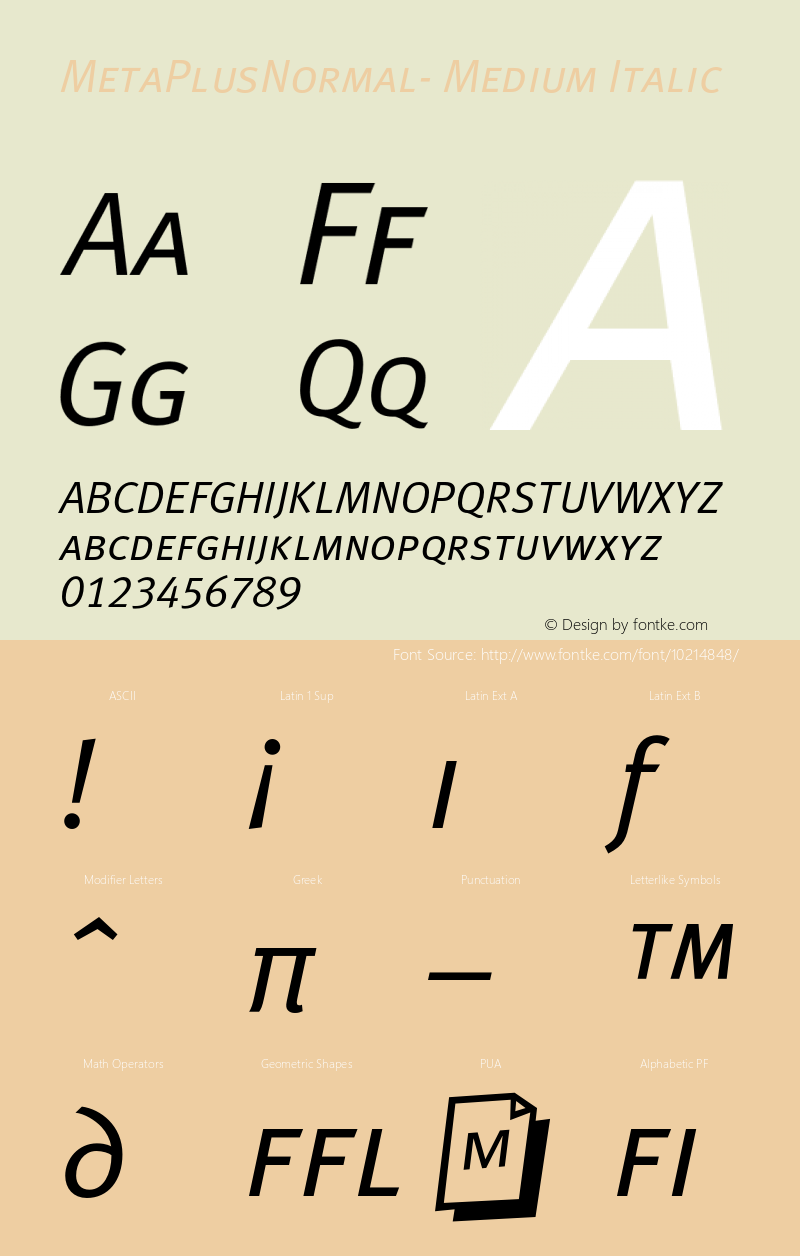 MetaPlusNormal- Medium Italic 001.000图片样张