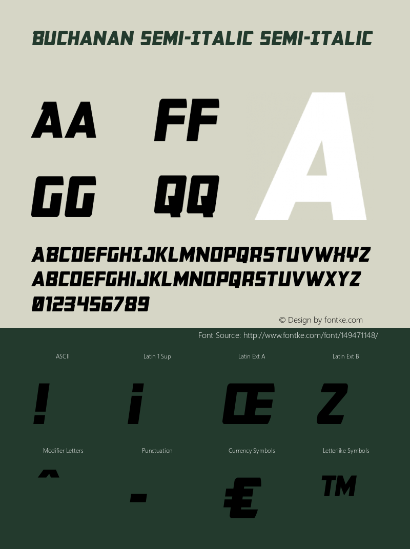 Buchanan Semi-Italic Version 2.0; 2016图片样张