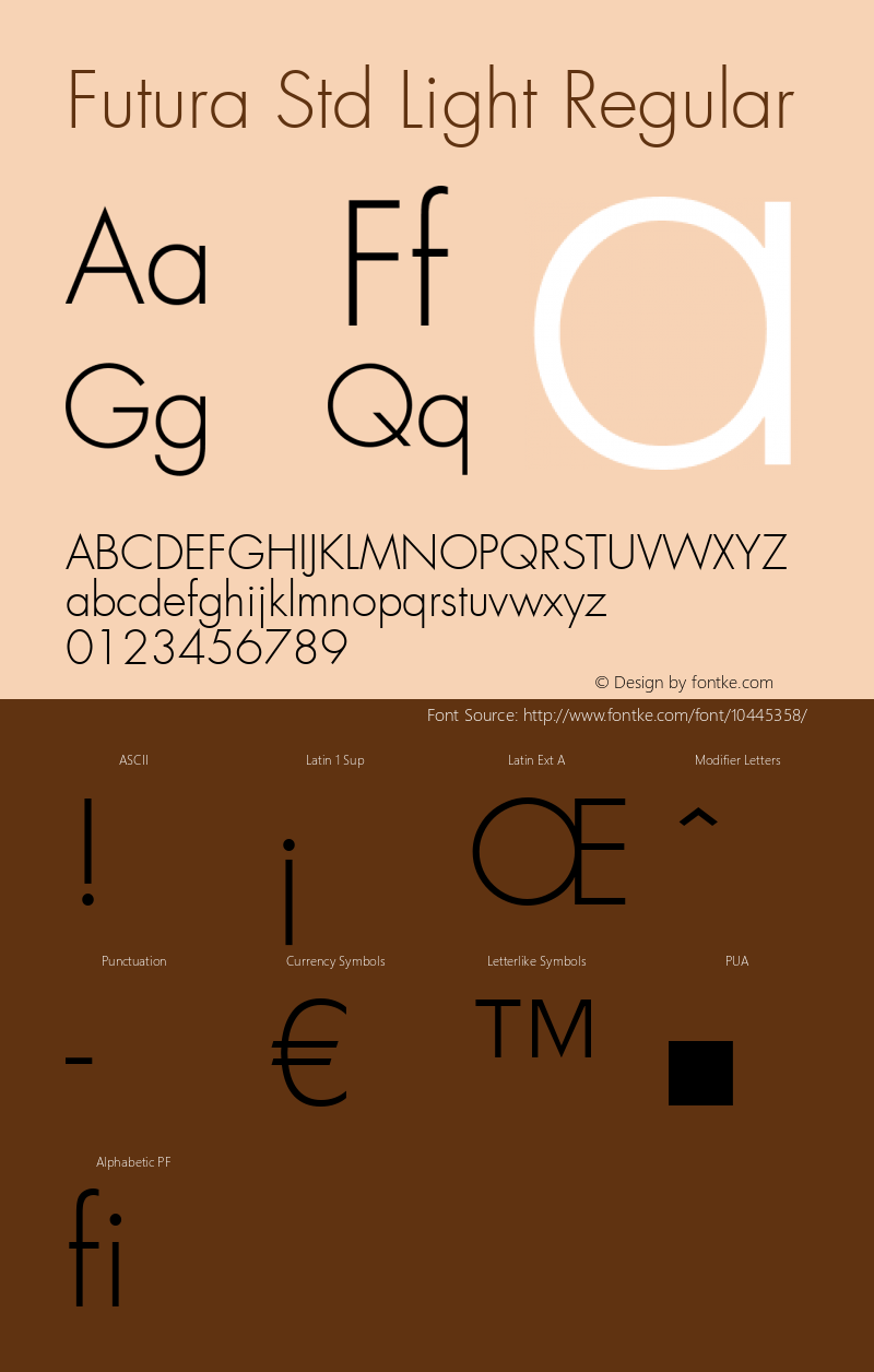 Futura Std Light Regular OTF 1.029;PS 001.002;Core 1.0.33;makeotf.lib1.4.1585图片样张