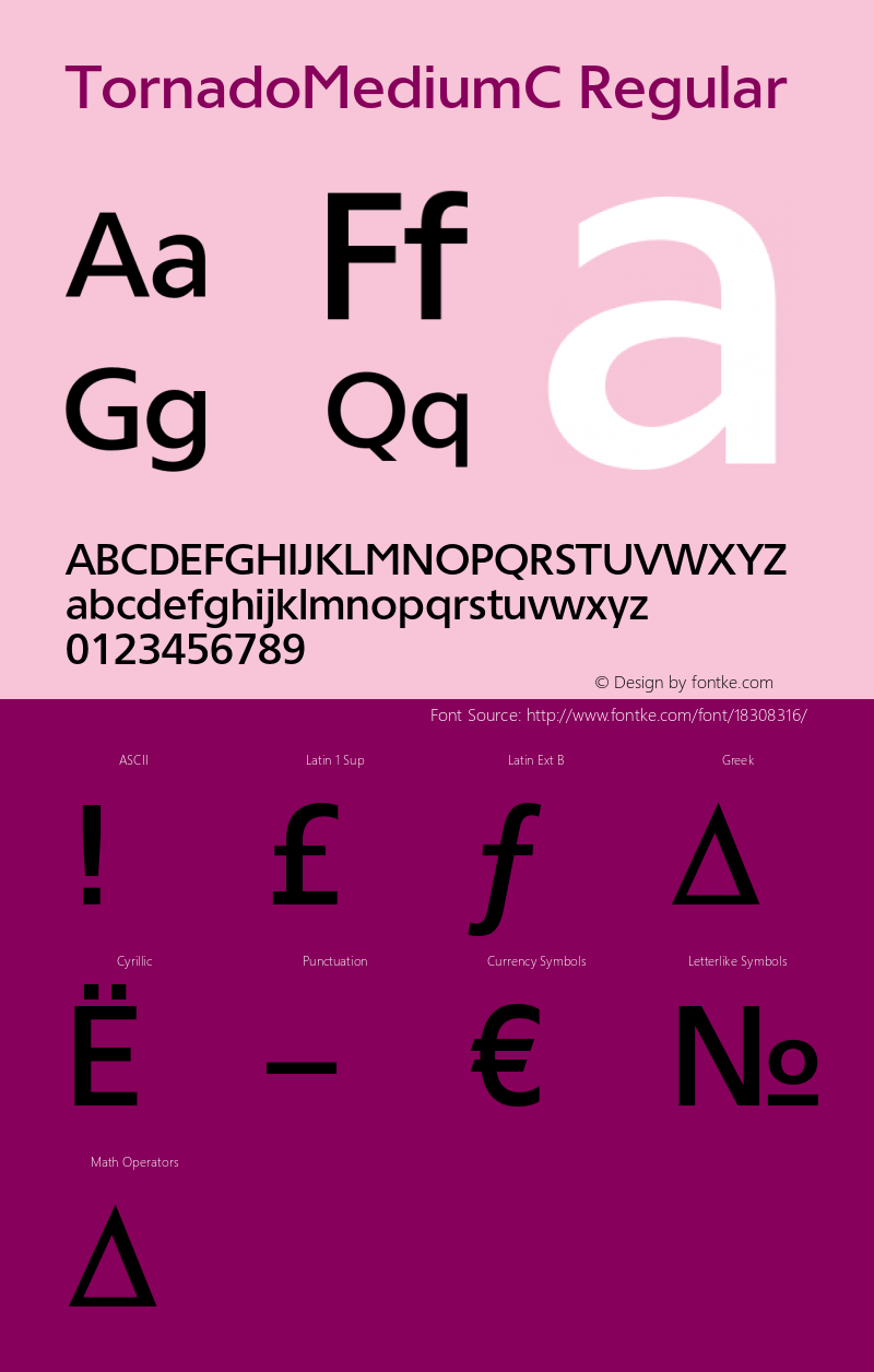 TornadoMediumC Regular OTF 1.0;PS 001.000;Core 116;AOCW 1.0 161图片样张