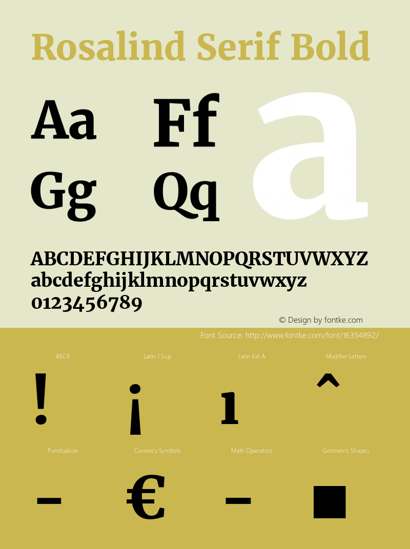 Rosalind Serif Bold Version 1.584;PS 001.584;hotconv 1.0.70;makeotf.lib2.5.58329图片样张