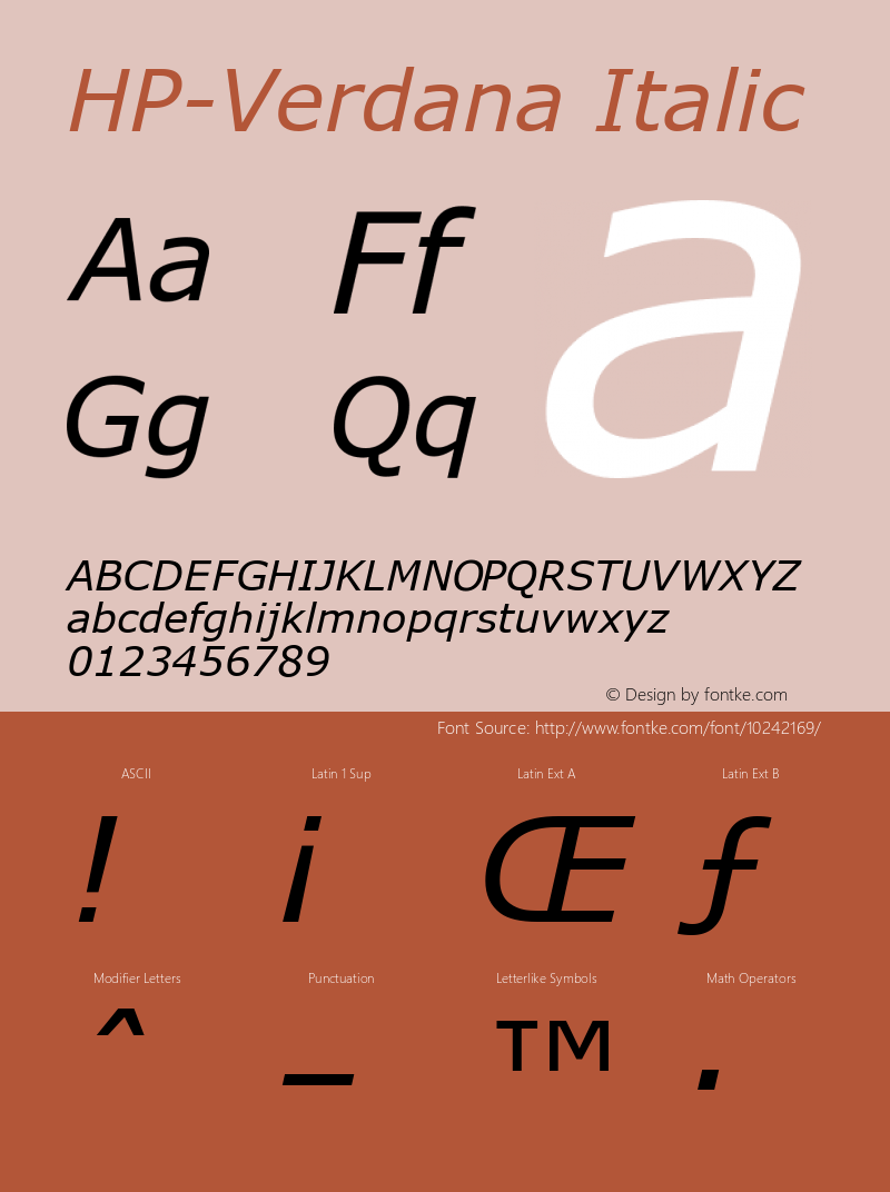 HP-Verdana Italic 2图片样张