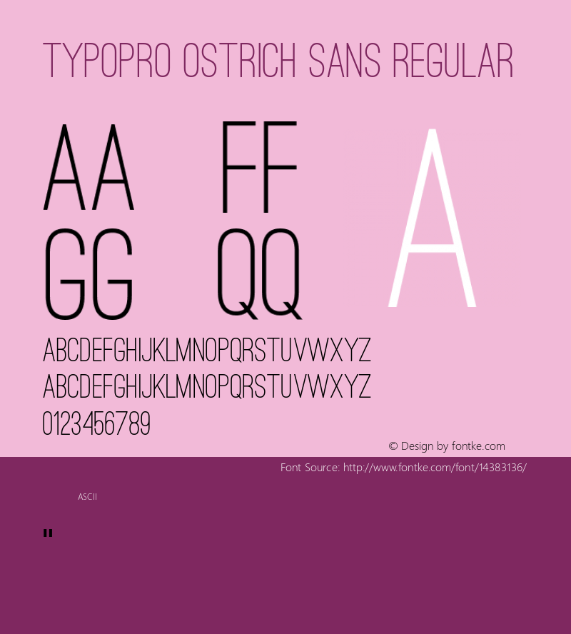 TypoPRO Ostrich Sans Regular Version 1.001;PS 001.001;hotconv 1.0.70;makeotf.lib2.5.58329图片样张