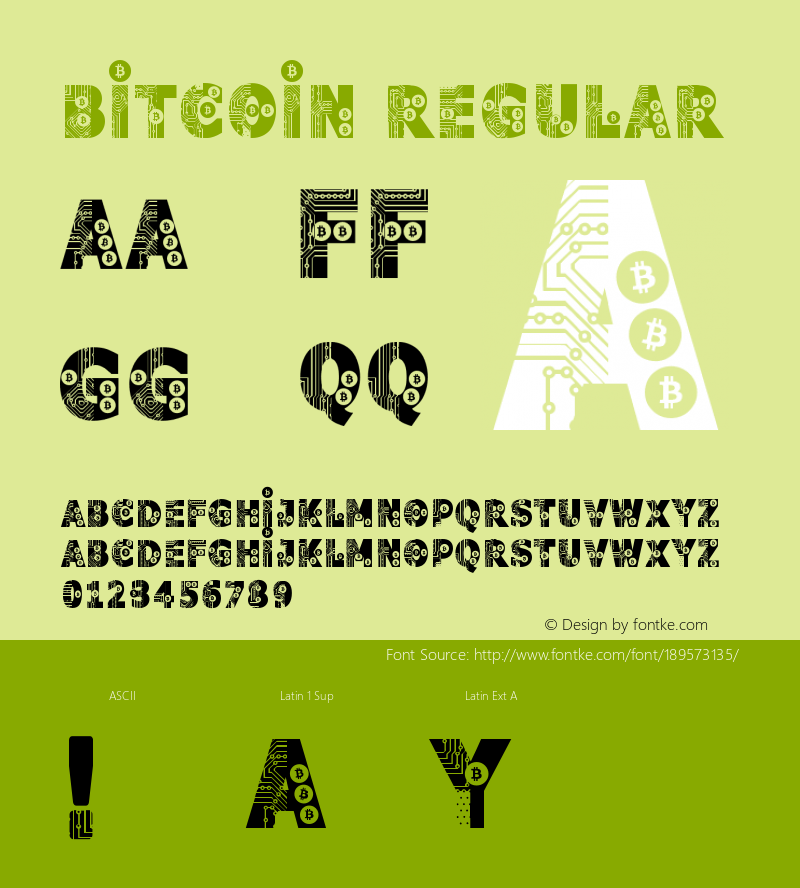 BITCOIN Version 1.001;Fontself Maker 3.5.7图片样张