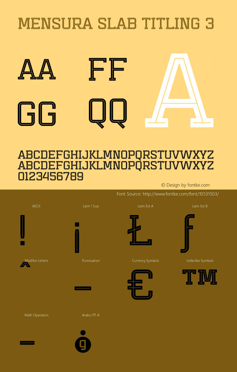 Mensura Slab Titling 3 Version 001.001 ;com.myfonts.graviton.mensura-slab-titling.3.wfkit2.45X1图片样张