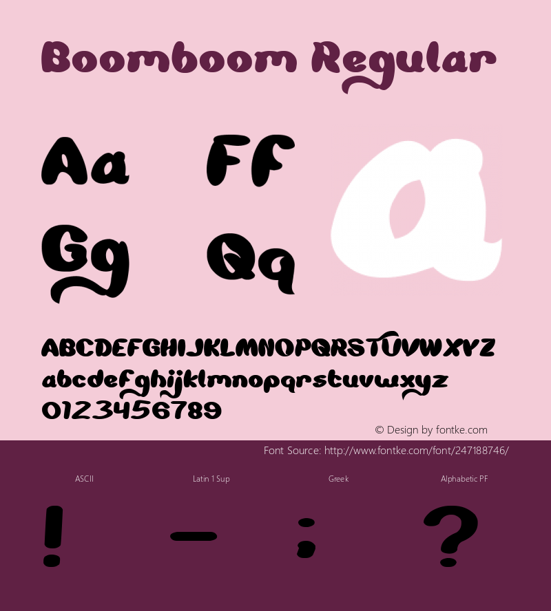 Boomboom Version 1.00;March 21, 2020;FontCreator 11.5.0.2422 64-bit图片样张