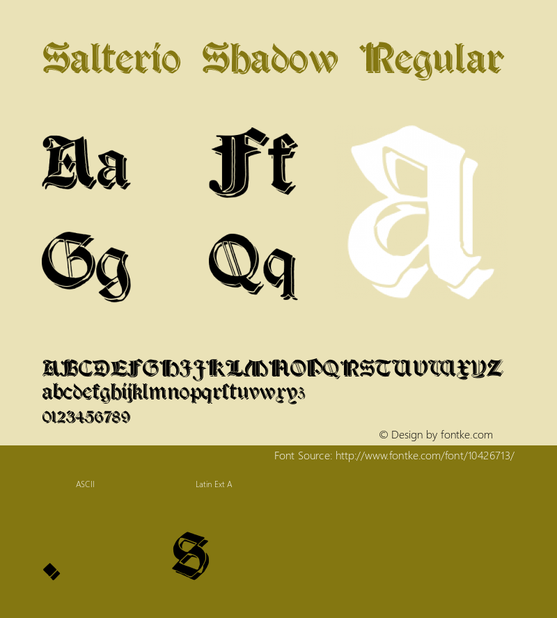 Salterio Shadow Regular Version 1.000 2012 initial release图片样张