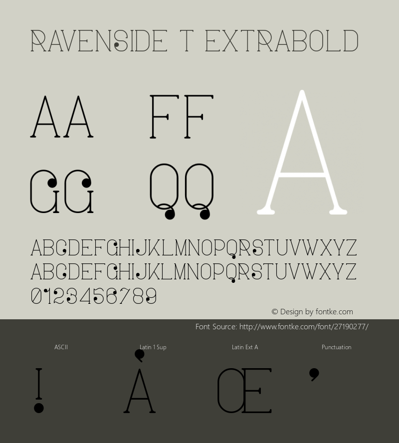 Ravenside T Extrabold Version 1.002;Fontself Maker 3.0.0-3图片样张