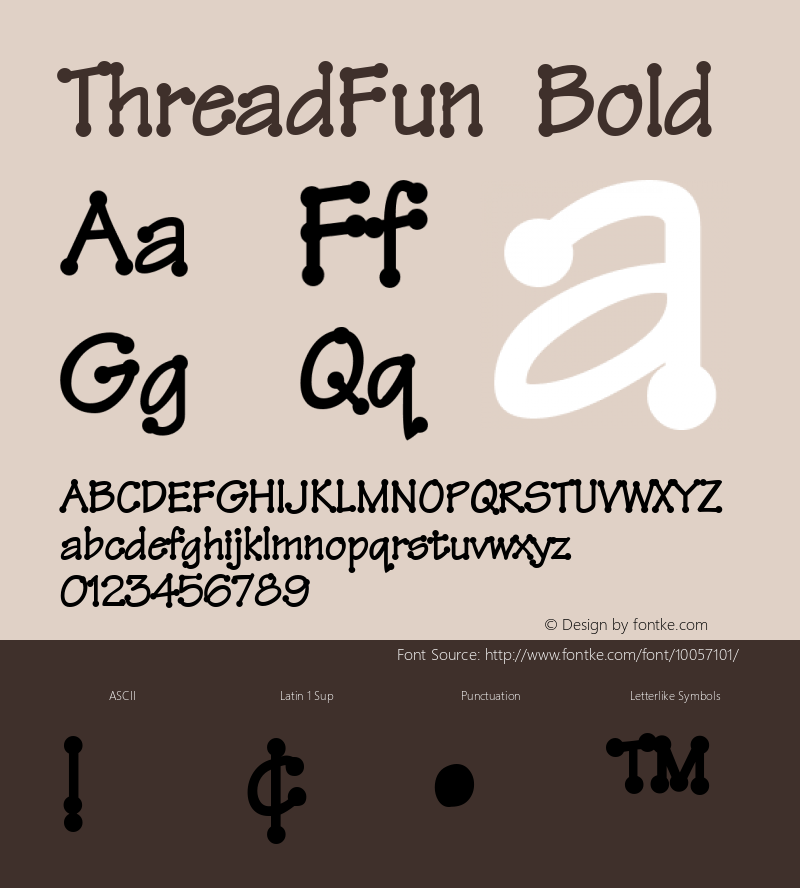 ThreadFun Bold Altsys Fontographer 4.0.2 10/29/93图片样张