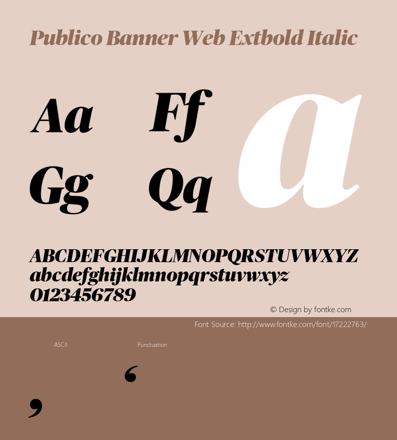 Publico Banner Web Extbold Italic Version 1.001 2010图片样张