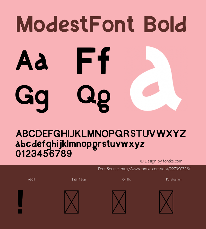 ModestFont Bold Version 1.003;Fontself Maker 3.0.1图片样张