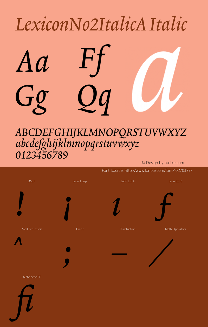 LexiconNo2ItalicA Italic 001.000图片样张