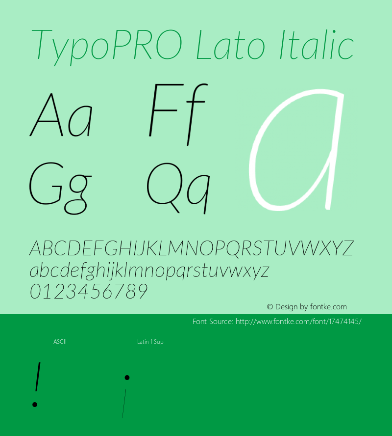 TypoPRO Lato Italic Version 2.015; 2015-08-06; http://www.latofonts.com/图片样张