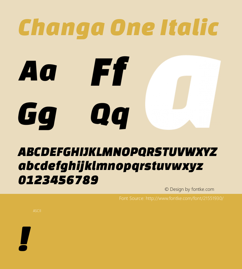 Changa One Italic 图片样张