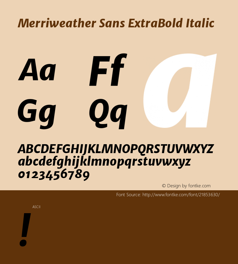 Merriweather Sans ExtraBold Italic 图片样张