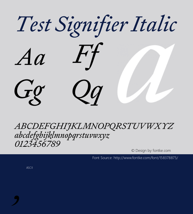 Test Signifier Italic Version 1.004;hotconv 1.0.113;makeotfexe 2.5.65598图片样张