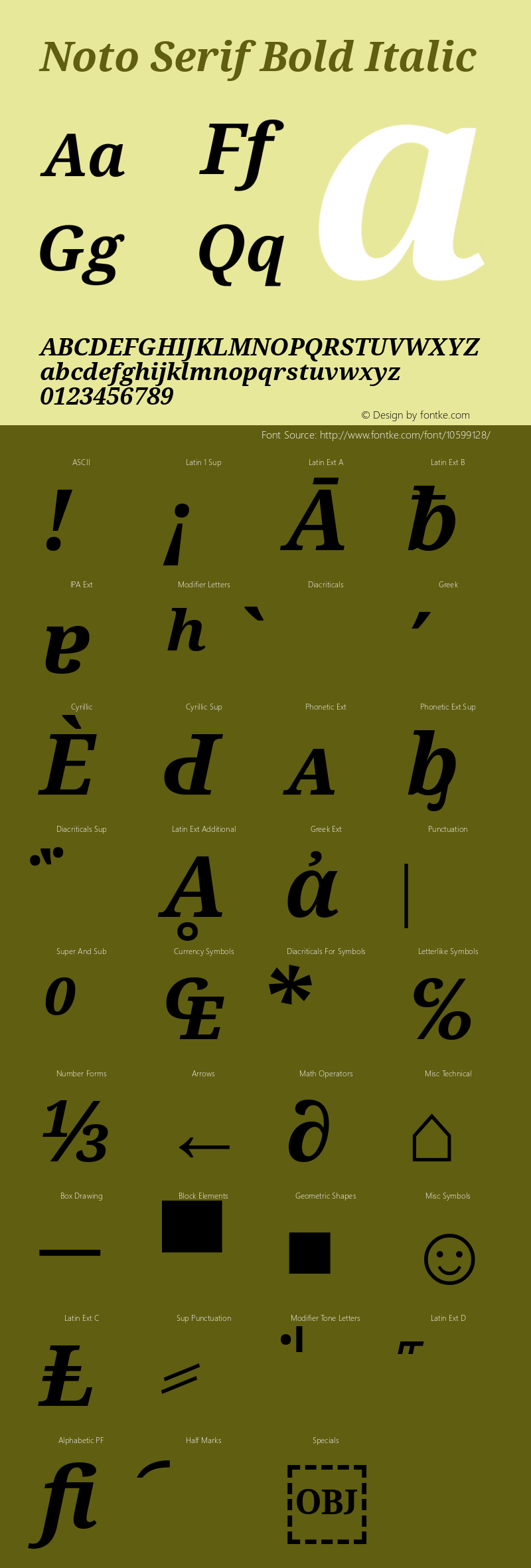 Noto Serif Bold Italic Version 1.03图片样张